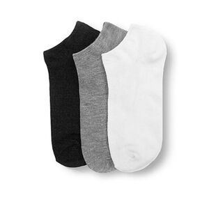 3 Pairs | Low Cut Ankle Socks | Women | Men | Black | Gray | White